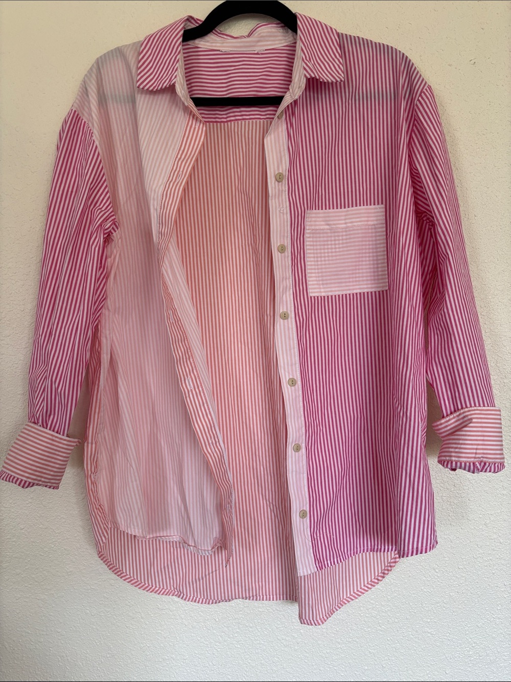 Vtg Poplin pink striped - Picture 2 of 5
